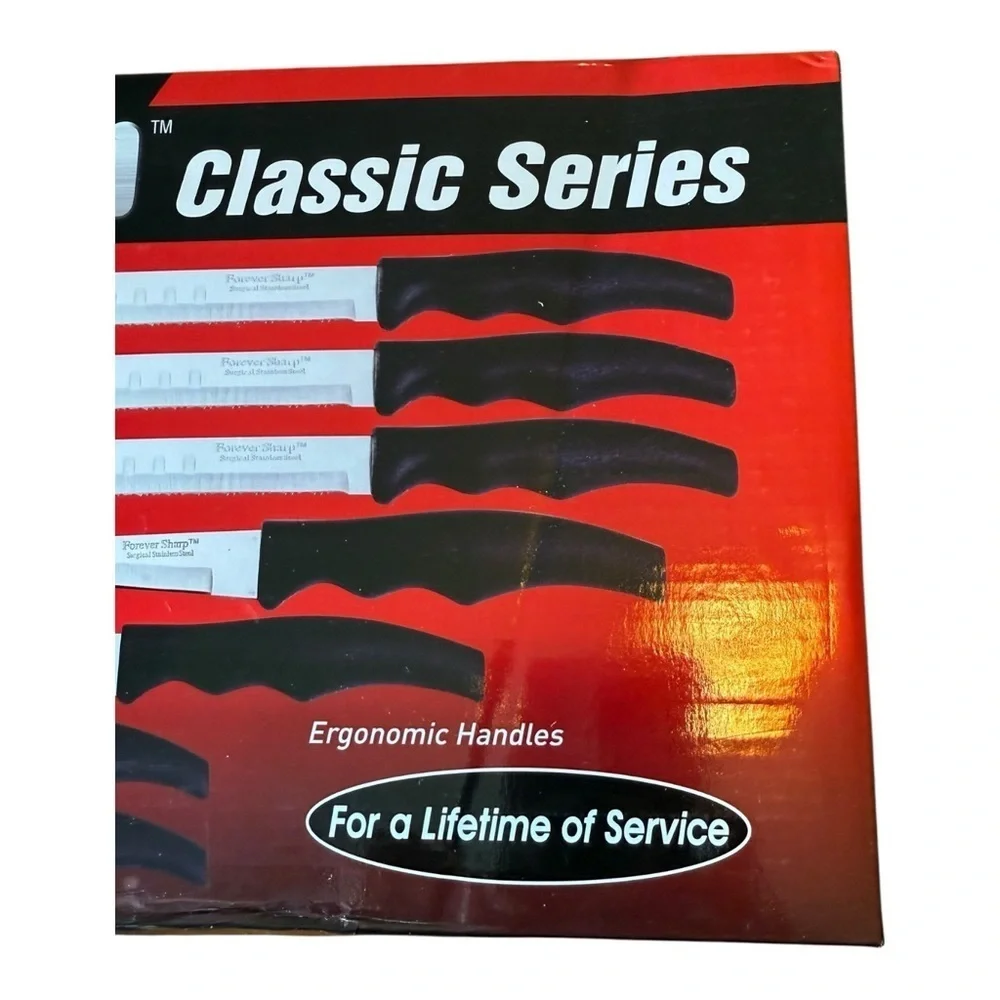 Forever Sharp Classic Series 12 Piece Knife Set Surgical Stainless Steel Blades